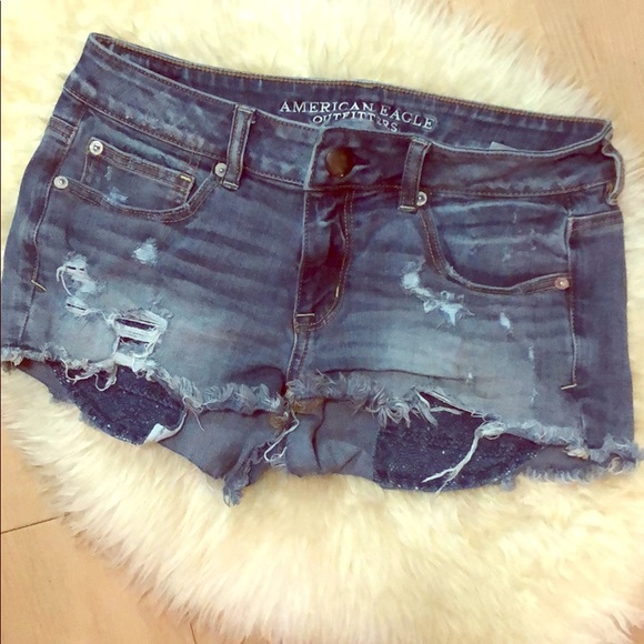 American Eagle Outfitters Pants - Denim shorts with lace pocket